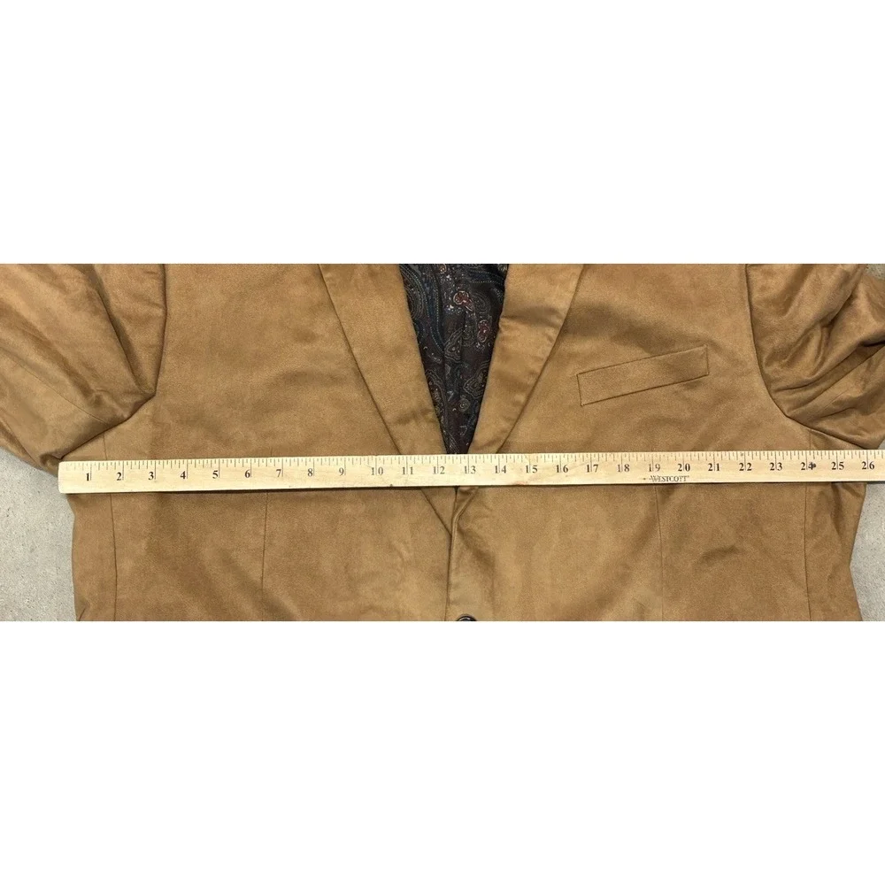 Lauren Ralph Lauren Faux Suede Blazer Sport Coat Men's 50R Brown Paisley Lined